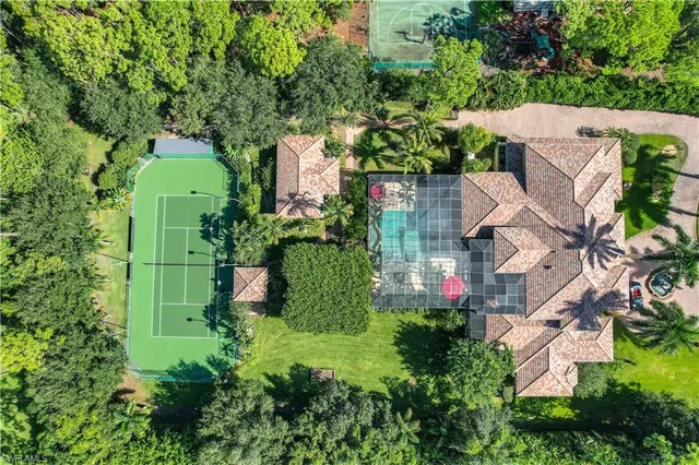 a view of a backyard