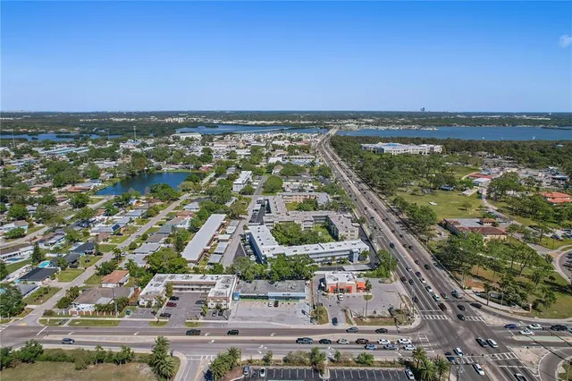 an aerial view of a city with lots of residential buildings