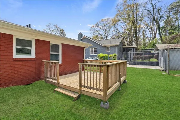 a view of a backyard with a garden