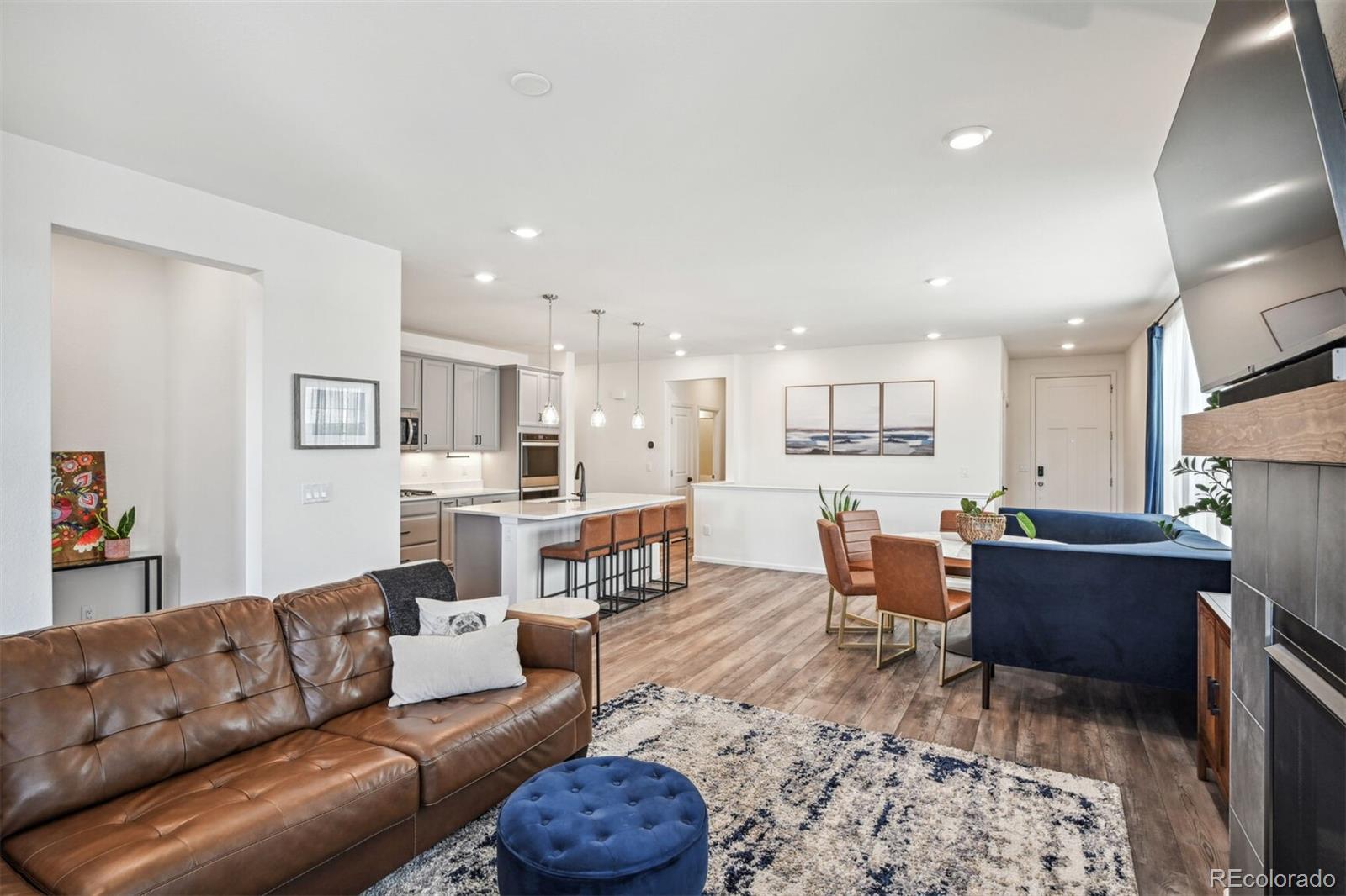 347 Felicity Loop Castle Rock, CO 80109 - Photo 11 of 28 a living room with furniture and kitchen view