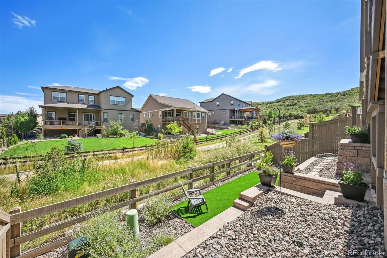 347 Felicity Loop Castle Rock, CO 80109 - Photo 20 of 28 a view of a house with a yard and potted plants