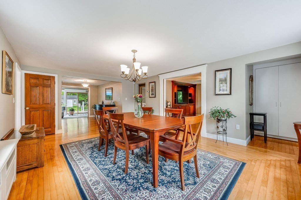 2470 West Street Wrentham, MA 02093 - Photo 12 of 42 a view of a dining room with furniture wooden floor and chandelier