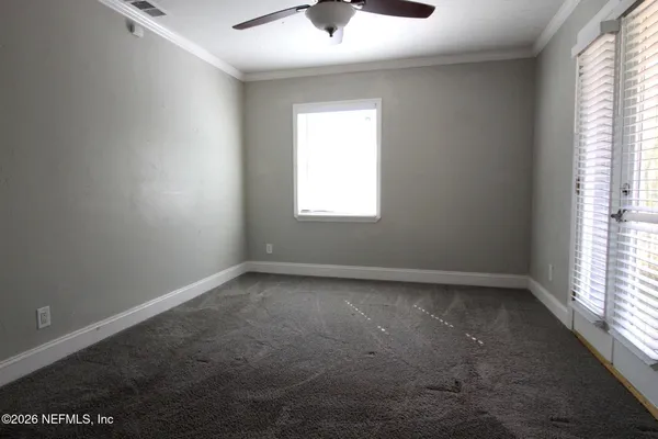 an empty room with a window