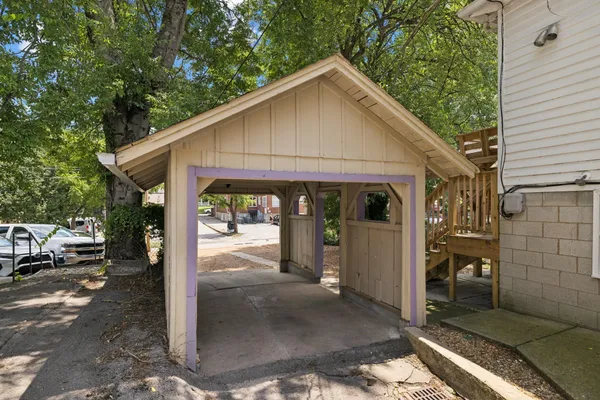 a view of a house with a porch