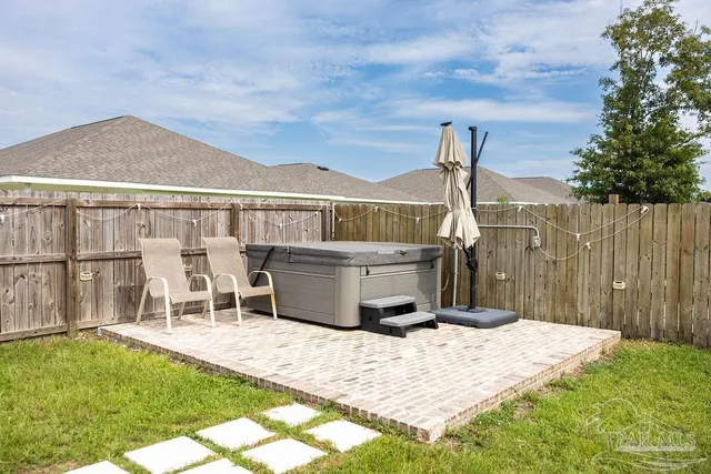 a house view with a outdoor space