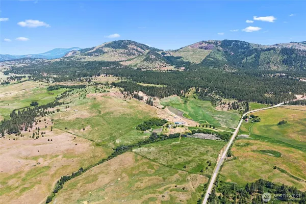 a view of a lake in a mountain