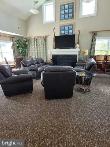 a room with lots of furniture and a rug