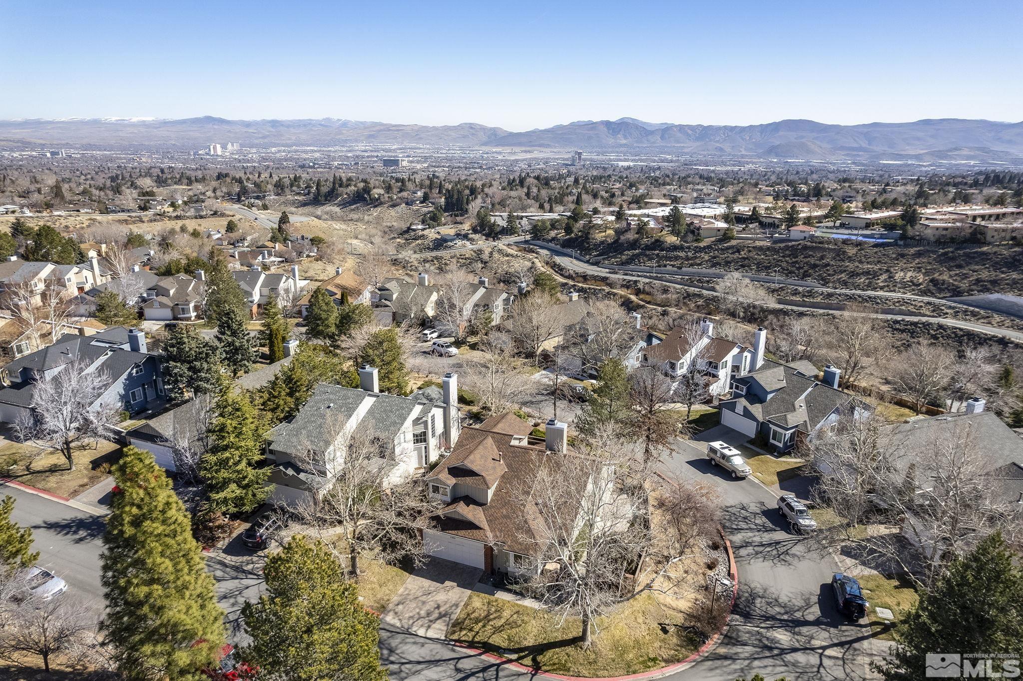 2390 High Terrace Drive Reno, NV 89509 - Photo 28 of 36 an aerial view of residential house and green space