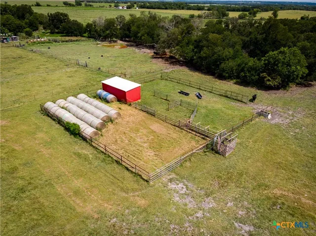 an aerial view of a house