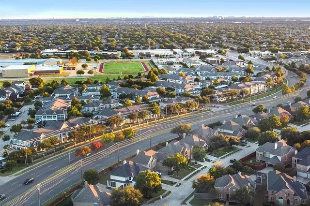 an aerial view of a city