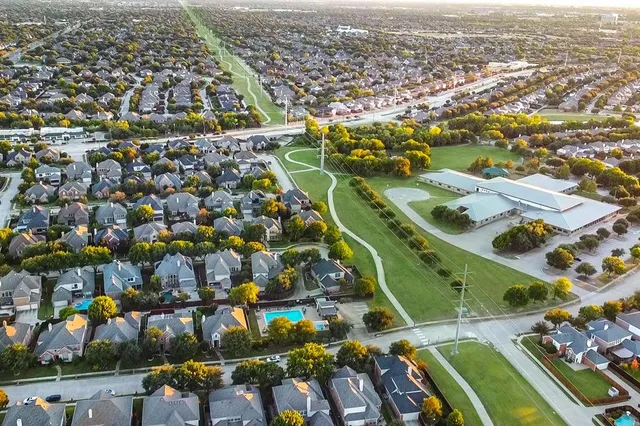 an aerial view of multiple house