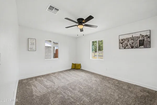 a view of a livingroom with a window