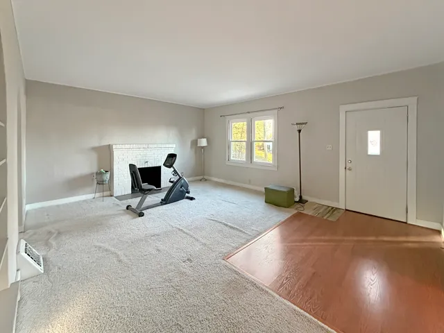 a view of a livingroom with a flat screen tv