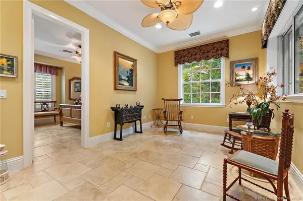 a view of a livingroom with furniture