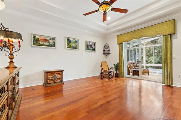 a view of a lake with a building in the background