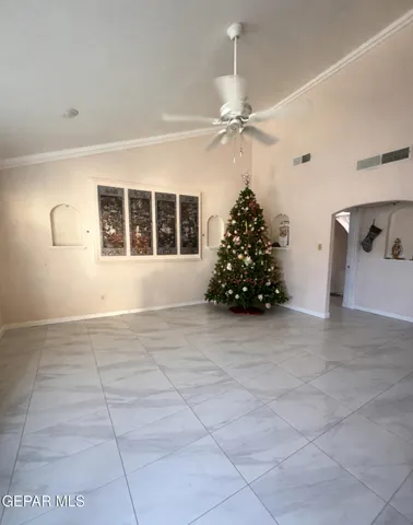 a bedroom with a bed and a fireplace