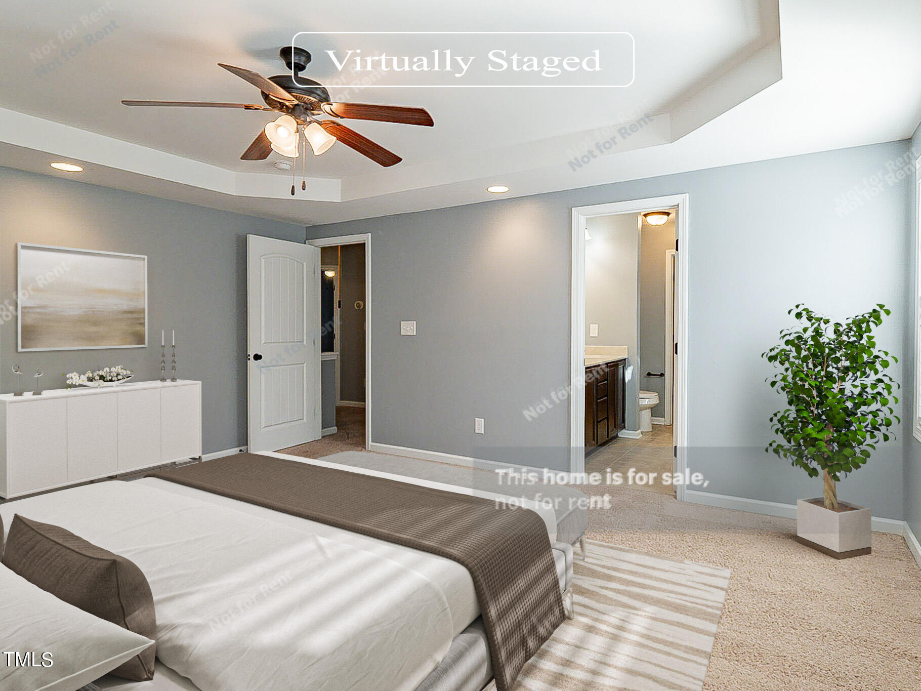 191 Verrazano Place Clayton, NC 27520 - Photo 11 of 28 a bedroom with a bed and a chandelier