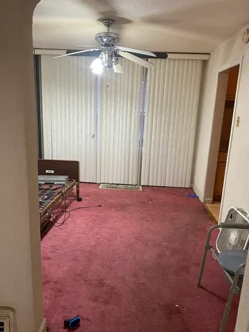 an empty room with windows