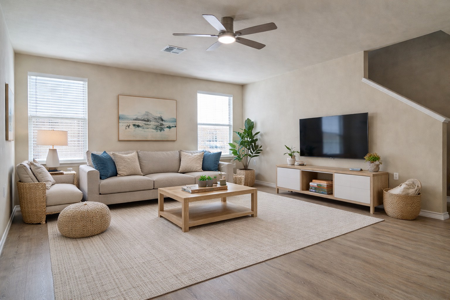 5211 Viewpoint Drive Austin, TX 78744 - Photo 5 of 29 Virtually staged. The living room at the front of the house.