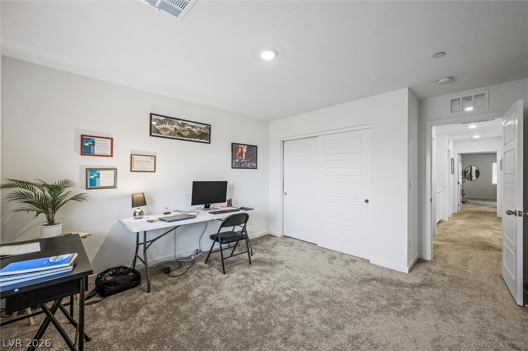 175 Hazel Heights Henderson, NV 89011 - Photo 26 of 55 Carpeted office with recessed lighting