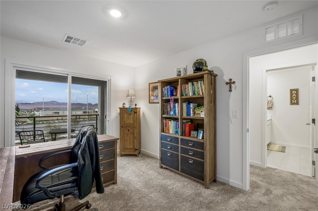 175 Hazel Heights Henderson, NV 89011 - Photo 30 of 55 Office space featuring light colored carpet and a mountain view