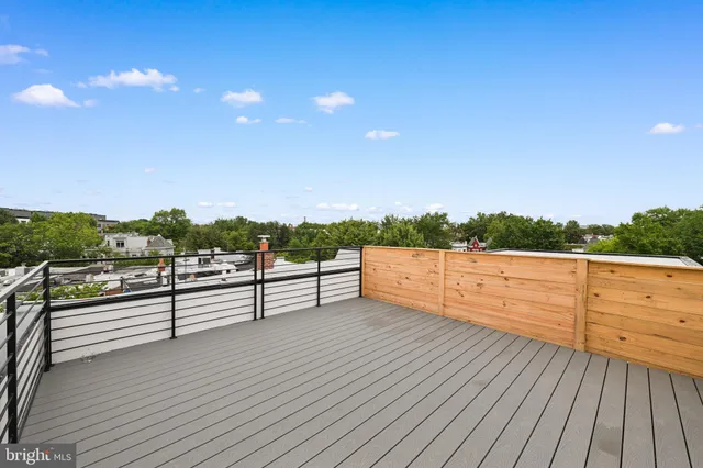 a view of a terrace with sky view
