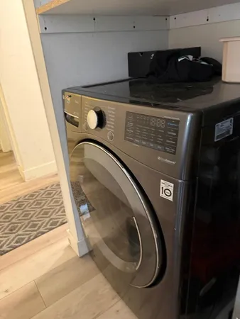 a close view of washer and dryer
