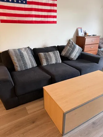 a living room with furniture and a couch