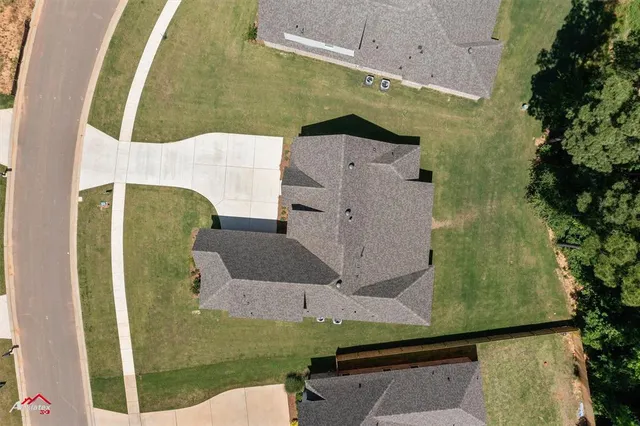 an aerial view of a house