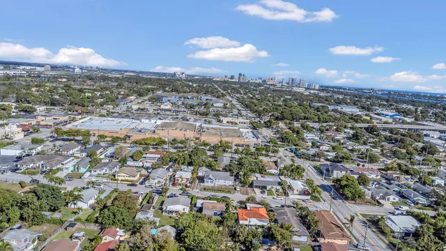 an aerial view of a city