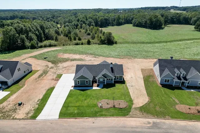 an aerial view of a house