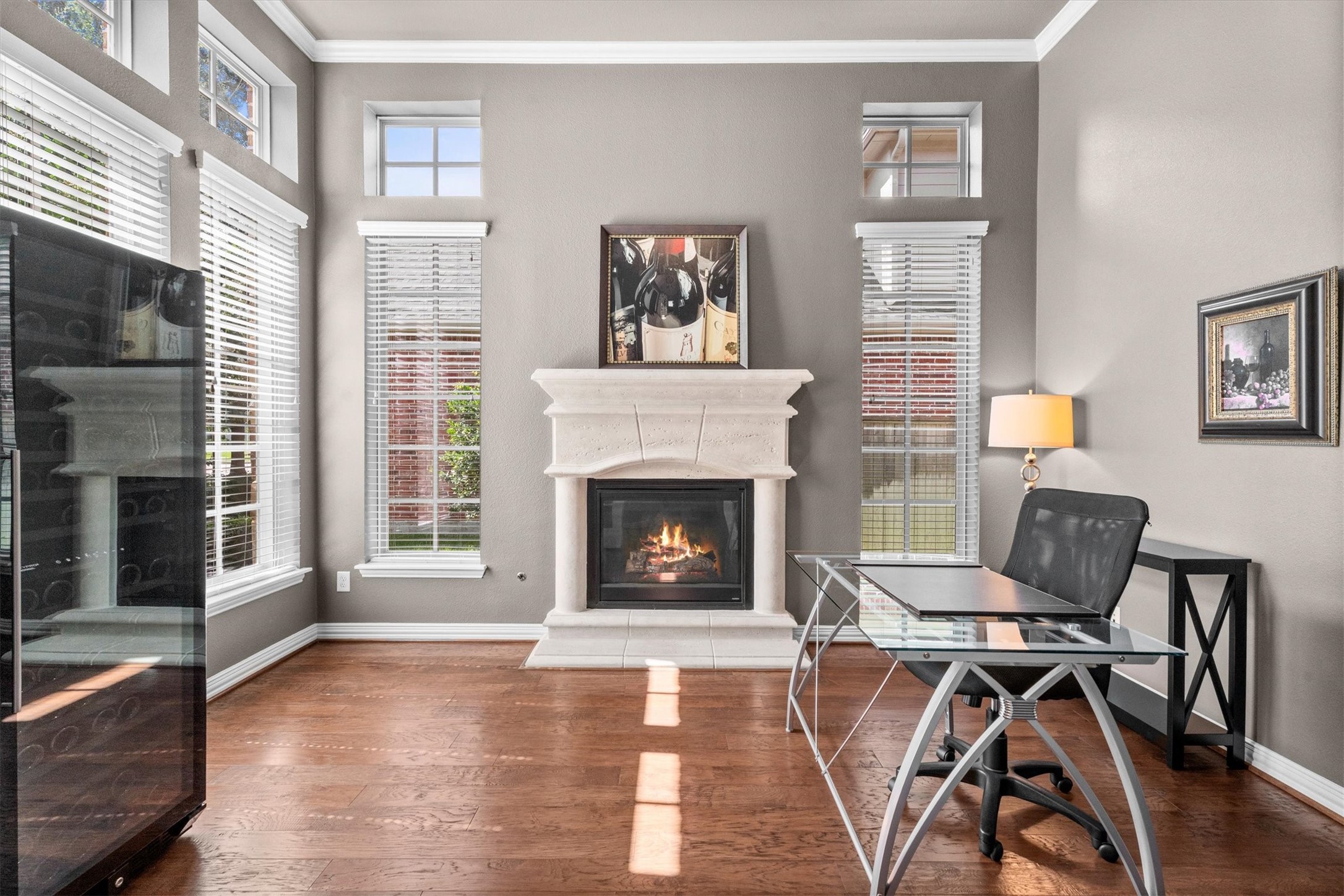130 East Cove View Trail Spring, TX 77389 - Photo 5 of 50 Warm and spacious office with gorgeous fireplace centerpiece
