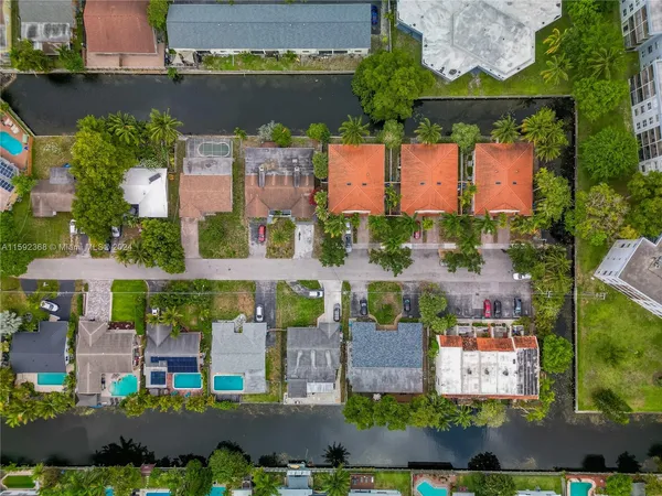 an aerial view of a city