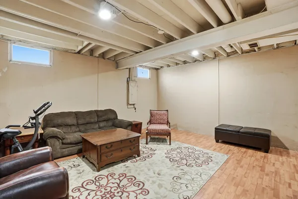a living room with furniture