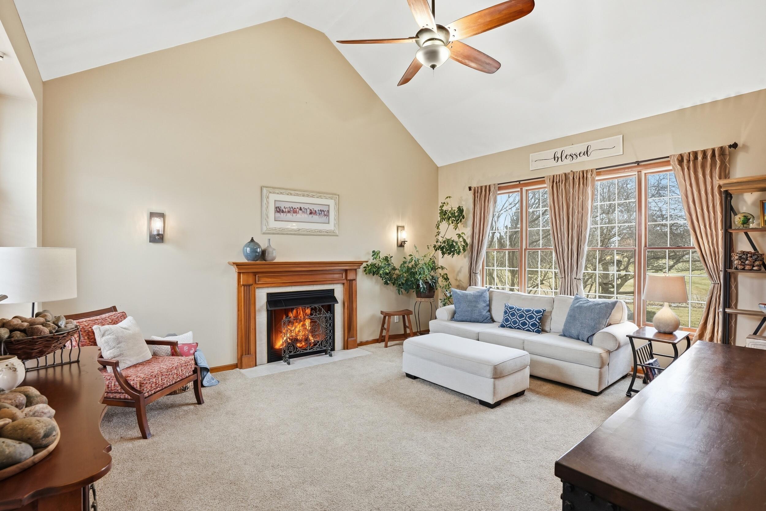 11063 Marion Place Crown Point, IN 46307 - Photo 4 of 22 a living room with furniture and a fireplace