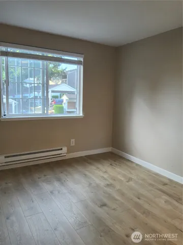 an empty room with a window