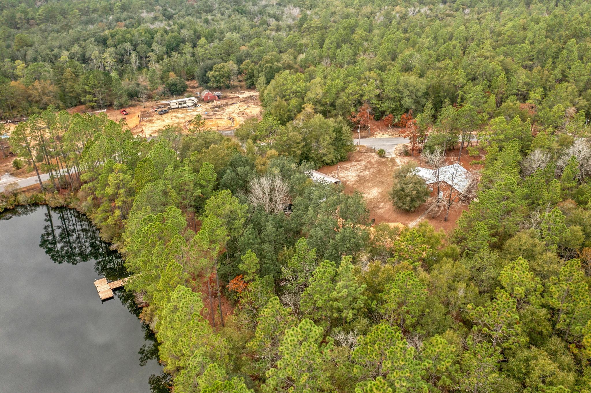 6079 Clear Creek Road Crestview, FL 32539 - Photo 54 of 58 a view of a yard with plants and large trees
