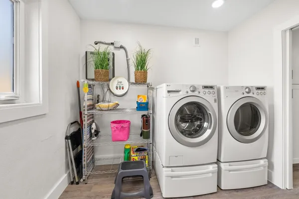 a building outdoor space with patio furniture