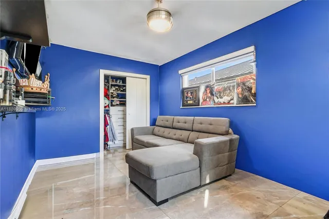 a living room with furniture