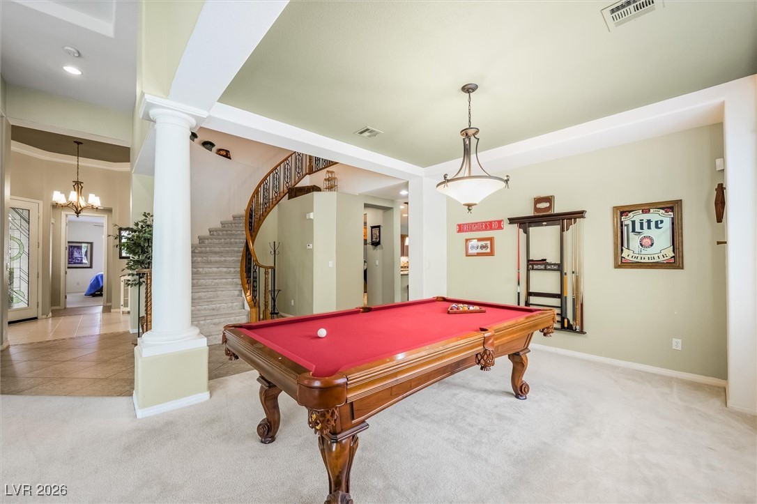 7517 Midnight Rambler Street Las Vegas, NV 89149 - Photo 18 of 68 Dining area or game room and winding staircase