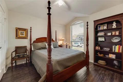 a view of a bedroom with closet area