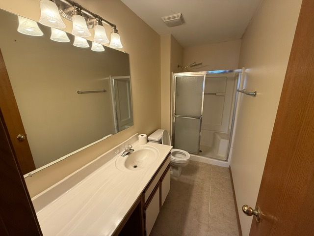 16 Tyler Court, Unit B Streamwood, IL 60107 - Photo 17 of 20 a bathroom with a sink a toilet and shower