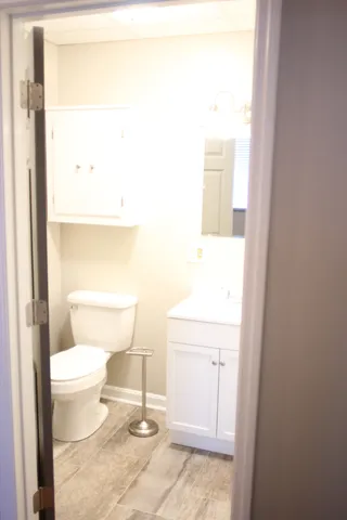 a bathroom with a toilet
