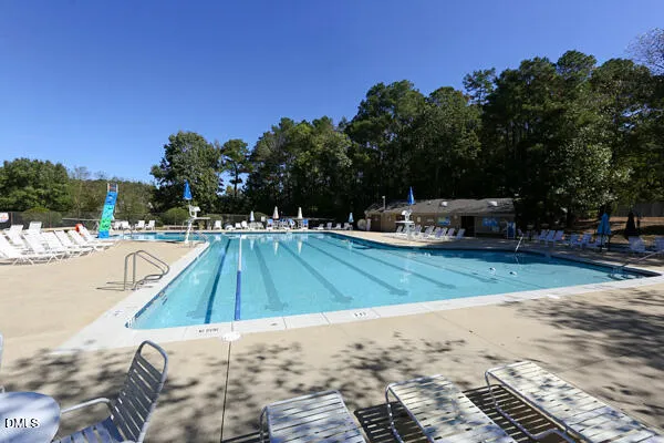 a view of a swimming pool with an outdoor space