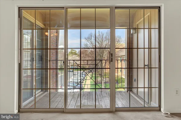 a view of a black gate