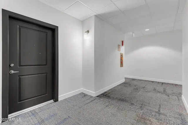 an empty room with closet