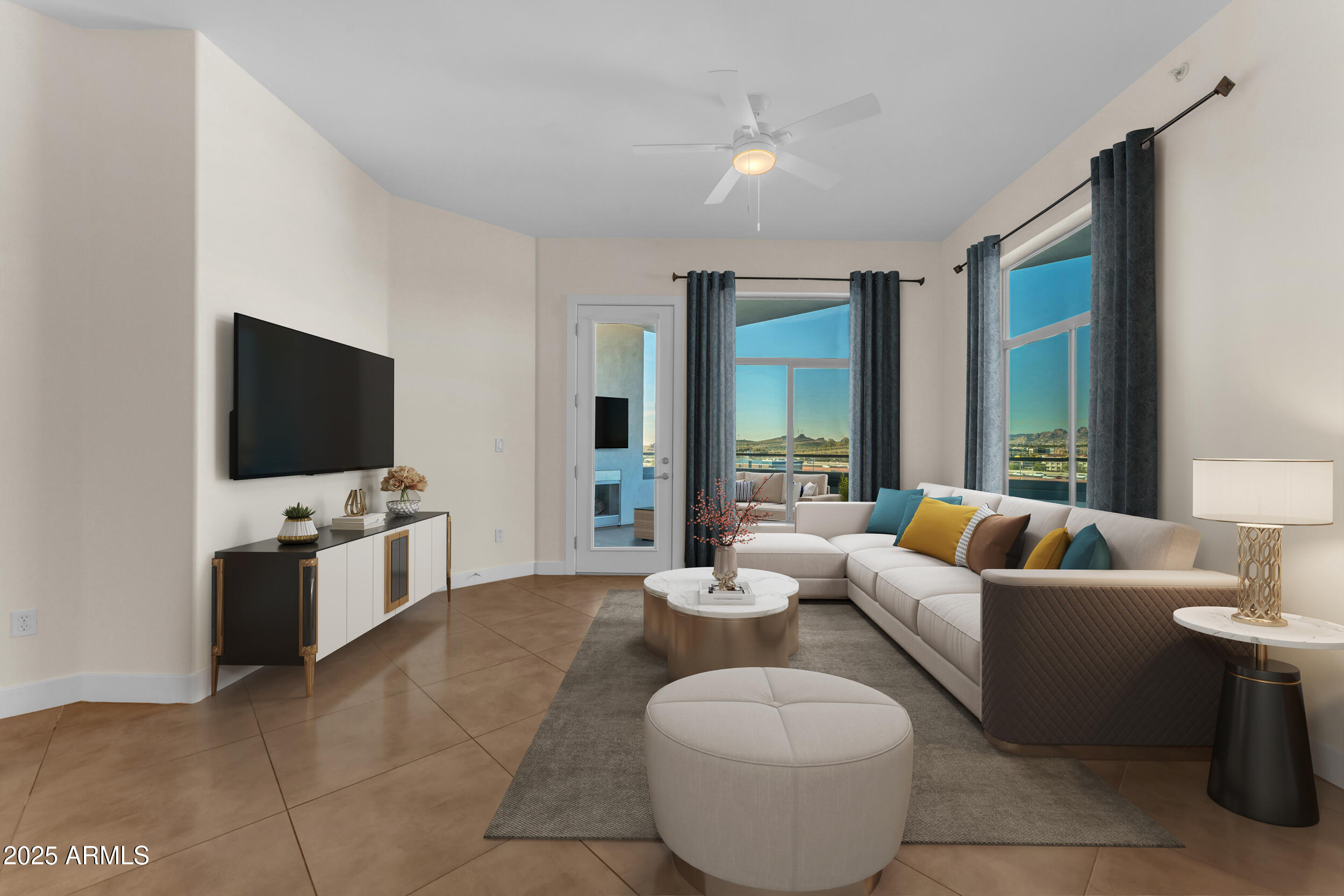 945 East Playa Del Norte Drive, Unit 5005 Tempe, AZ 85288 - Photo 19 of 69 a living room with furniture and a flat screen tv