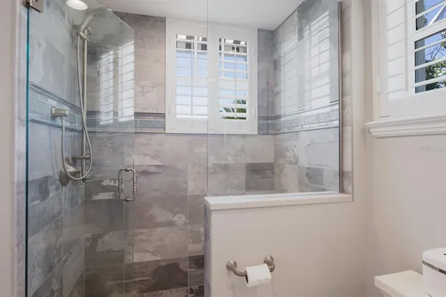 a view of a chair and tables