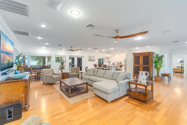 a view of a table and chairs in patio