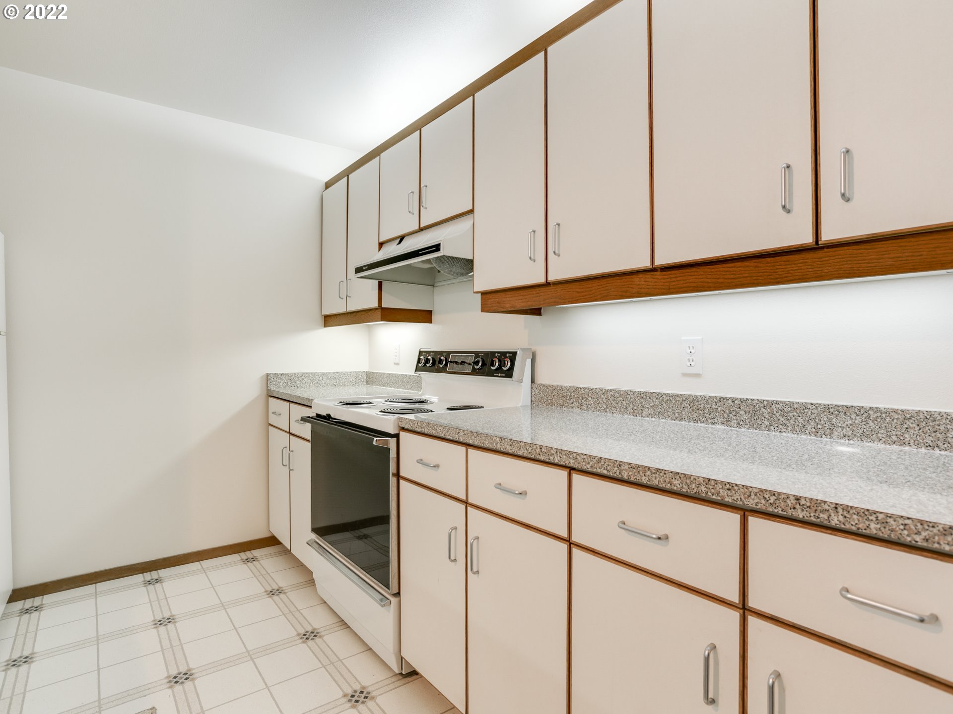 1730 South Harbor Way, Unit 405 Portland, OR 97201 - Photo 10 of 32 a kitchen with stainless steel appliances granite countertop white cabinets a sink and dishwasher